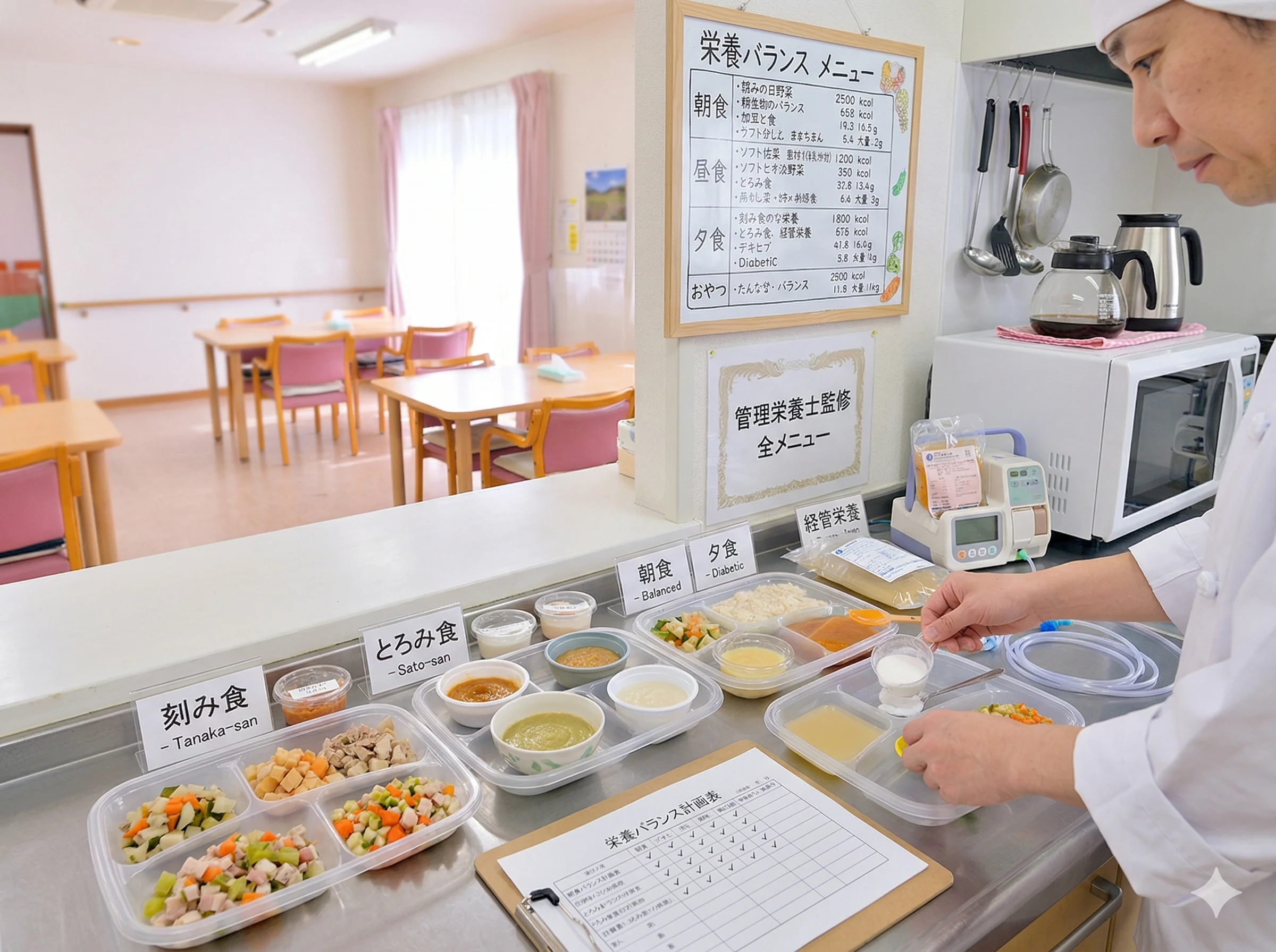 栄養バランスに配慮した食事の様子